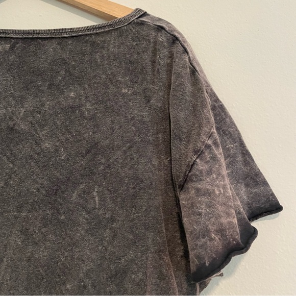 Free People Girl Talk Round Neck Short Sleeve Ruffle Tee, Size XS - Picture 4 of 5